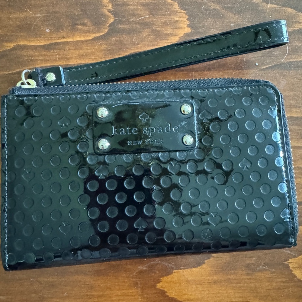 Kate Spade Black Polka Dot Clutch